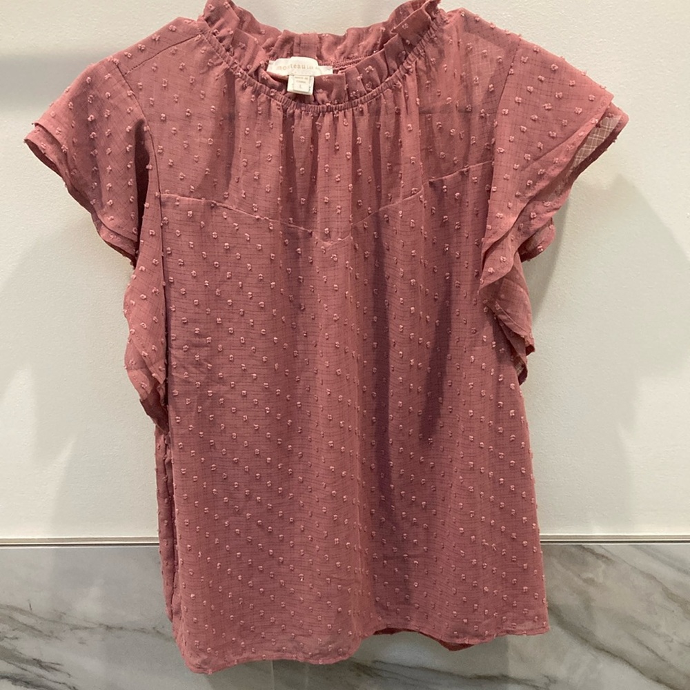 LIKE NEW Women's Ruffled Mauve Top